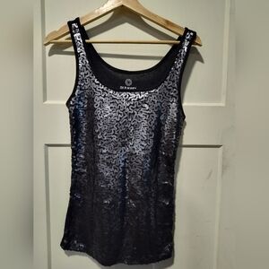 Old Navy Charcoal Sequins Tank Top Size Medium